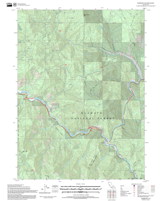 2025 Forest Service Topo Map of Hamburg California
