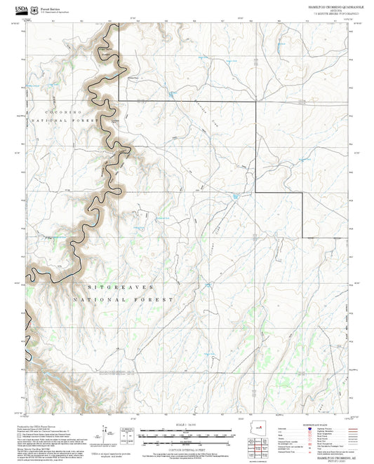 2025 Forest Service Topo Map of Hamilton Crossing Arizona