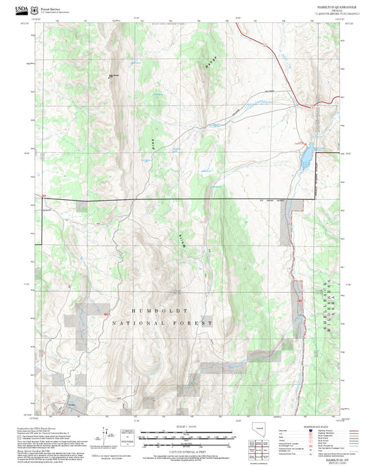2025 Forest Service Topo Map of Hamilton Nevada