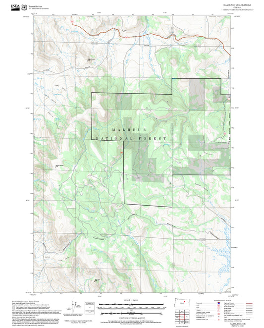 2025 Forest Service Topo Map of Hamilton Oregon