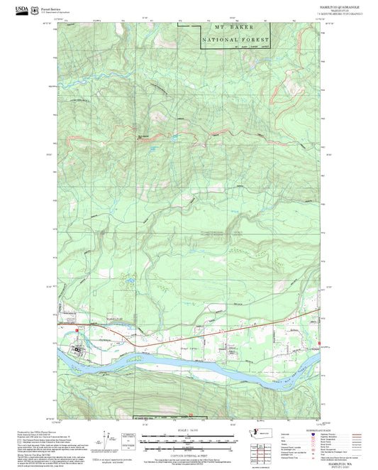 2025 Forest Service Topo Map of Hamilton Washington