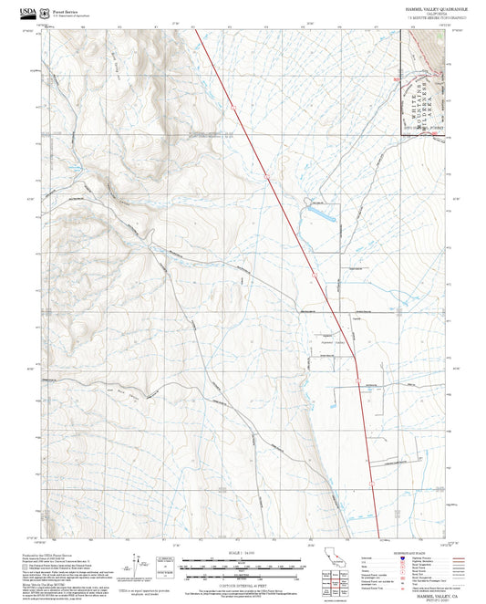 2025 Forest Service Topo Map of Hammil Valley California