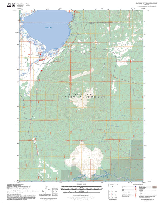 2025 Forest Service Topo Map of Hamner Butte Oregon
