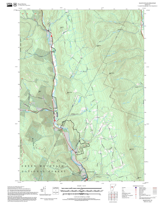 2025 Forest Service Topo Map of Hancock Vermont
