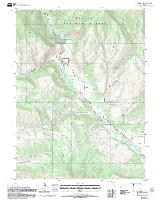 2025 Forest Service Topo Map of Hanna Utah