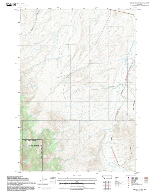 2025 Forest Service Topo Map of Hansen Ranch Montana