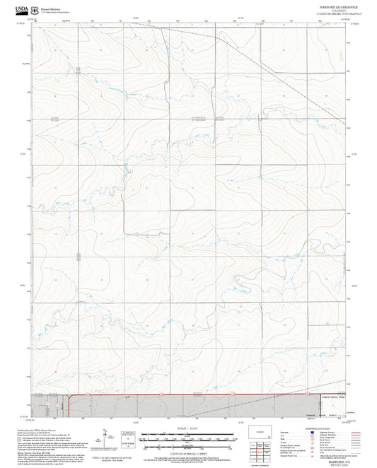 2025 Forest Service Topo Map of Harbord Colorado