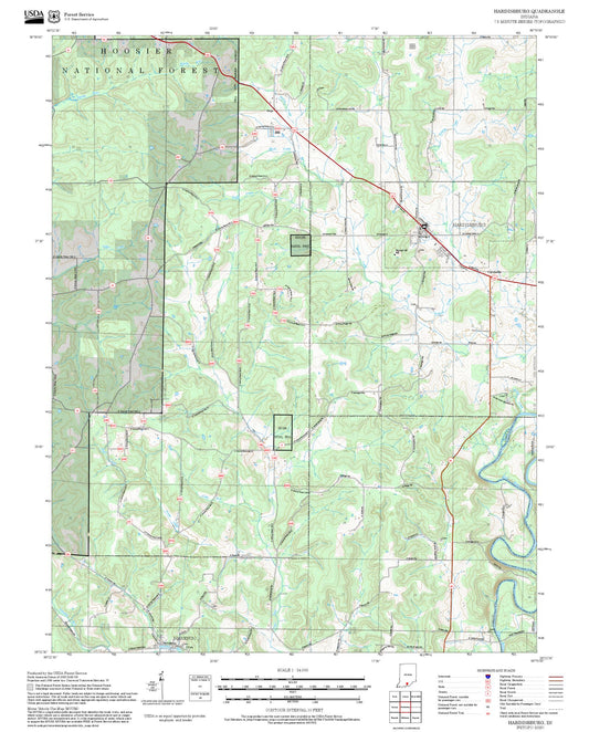 2025 Forest Service Topo Map of Hardinsburg Indiana