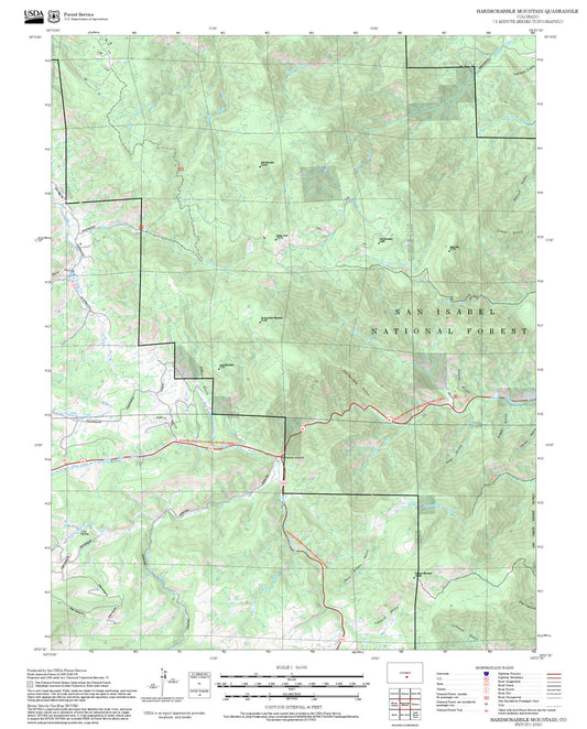 2025 Forest Service Topo Map of Hardscrabble Mountain Colorado