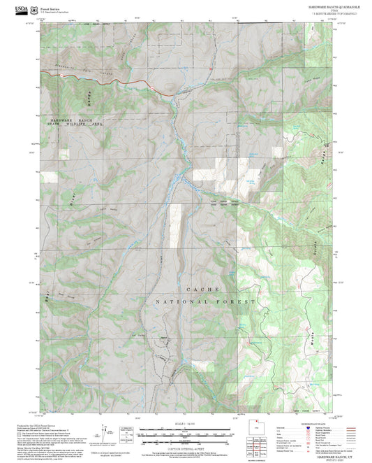 2025 Forest Service Topo Map of Hardware Ranch Utah