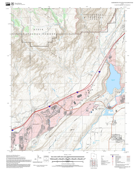 2025 Forest Service Topo Map of Harrisburg Junction Utah