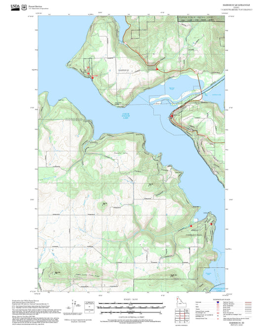 2025 Forest Service Topo Map of Harrison Idaho