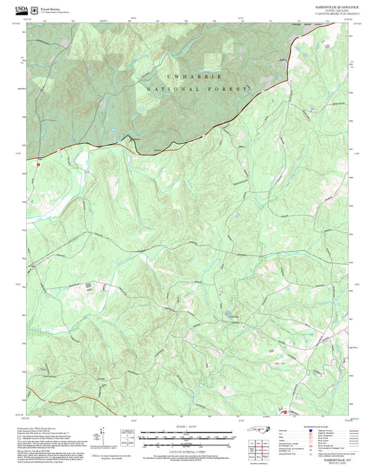 2025 Forest Service Topo Map of Harrisville North Carolina