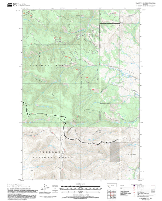2025 Forest Service Topo Map of Harvey Point Montana