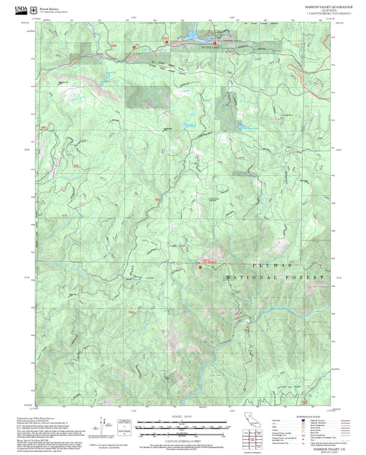 2025 Forest Service Topo Map of Haskins Valley California