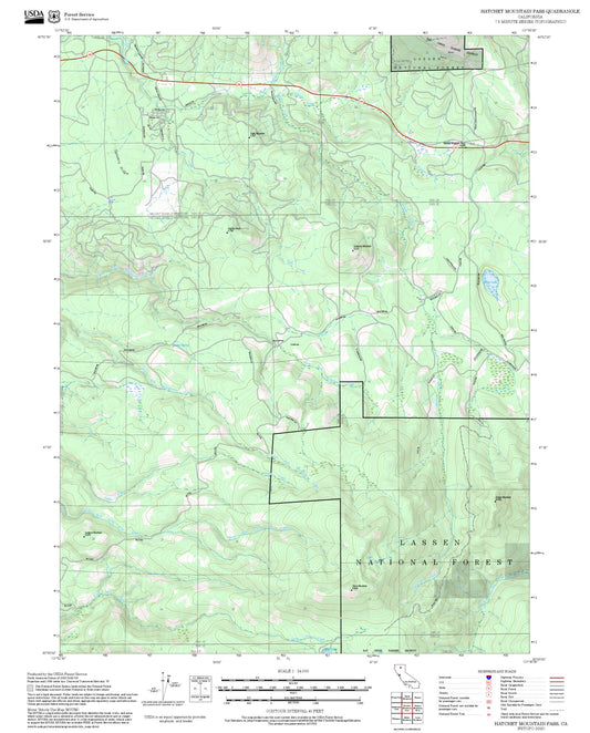 2025 Forest Service Topo Map of Hatchet Mountain Pass California