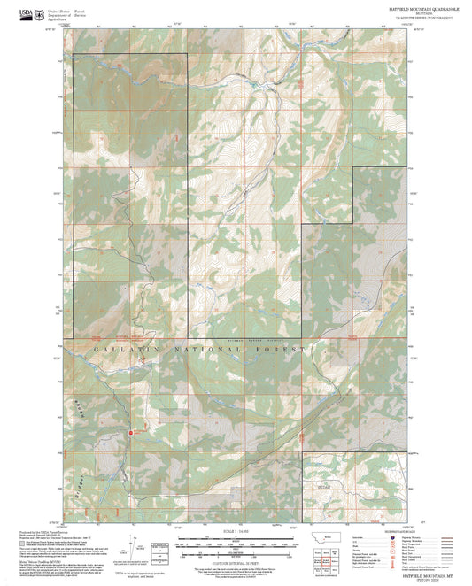 2025 Forest Service Topo Map of Hatfield Mountain Montana