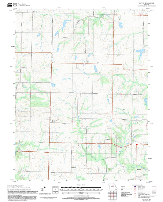 2025 Forest Service Topo Map of Hatton Missouri