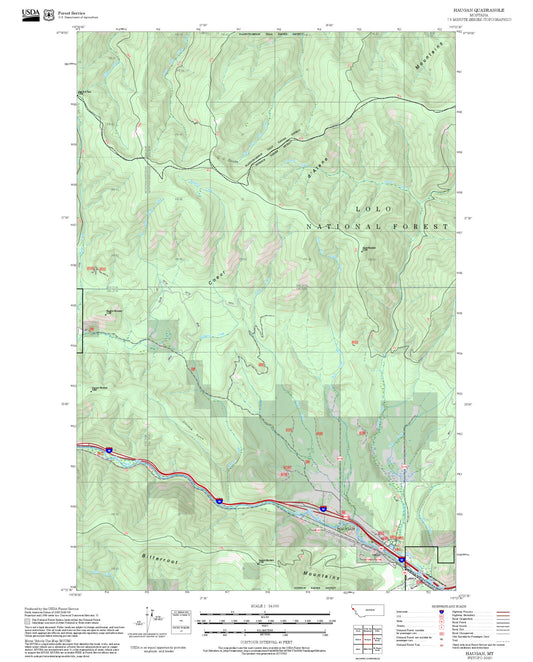 2025 Forest Service Topo Map of Haugan Montana