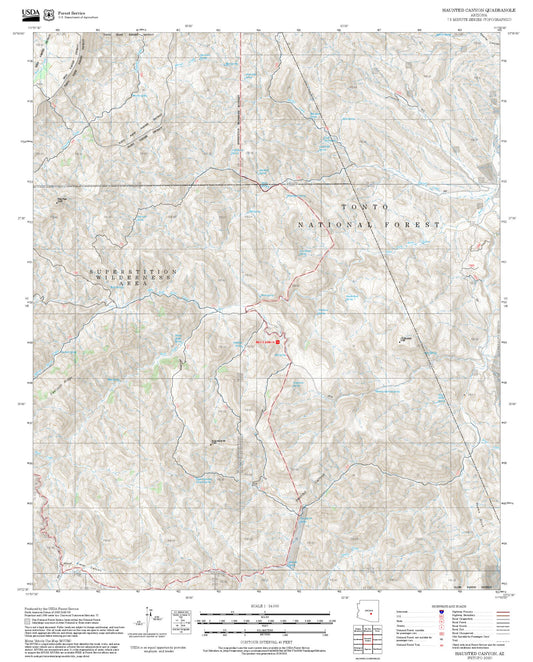 2025 Forest Service Topo Map of Haunted Canyon Arizona