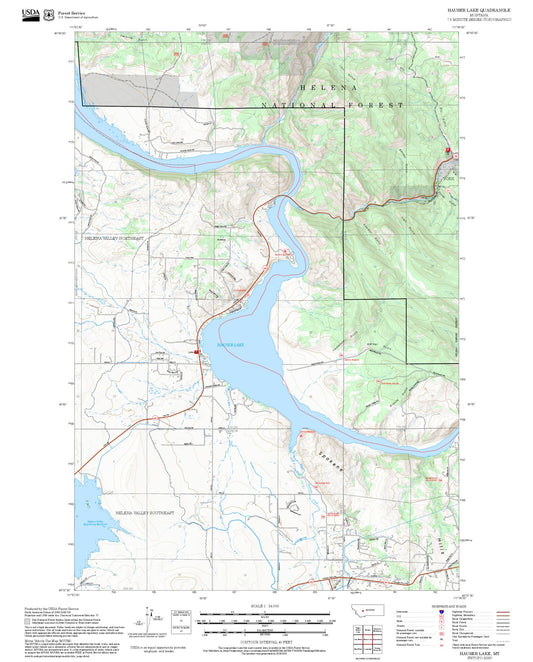 2025 Forest Service Topo Map of Hauser Lake Montana