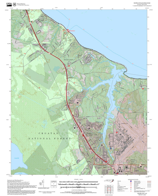 2025 Forest Service Topo Map of Havelock North Carolina