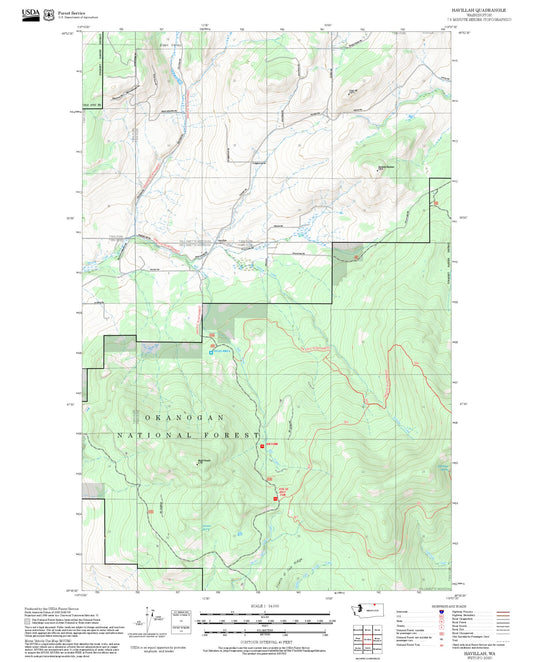 2025 Forest Service Topo Map of Havillah Washington