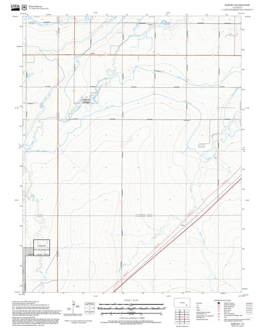 2025 Forest Service Topo Map of Hawley Colorado