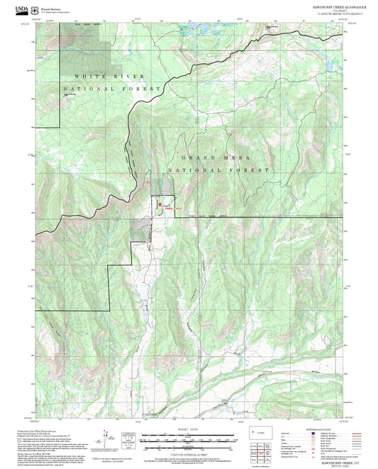 2025 Forest Service Topo Map of Hawxhurst Creek Colorado