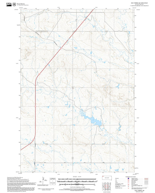 2025 Forest Service Topo Map of Hay Creek South Dakota