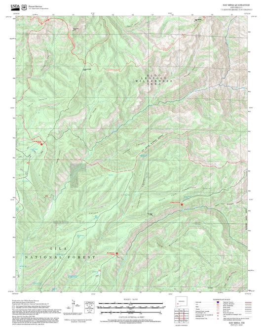 2025 Forest Service Topo Map of Hay Mesa New Mexico