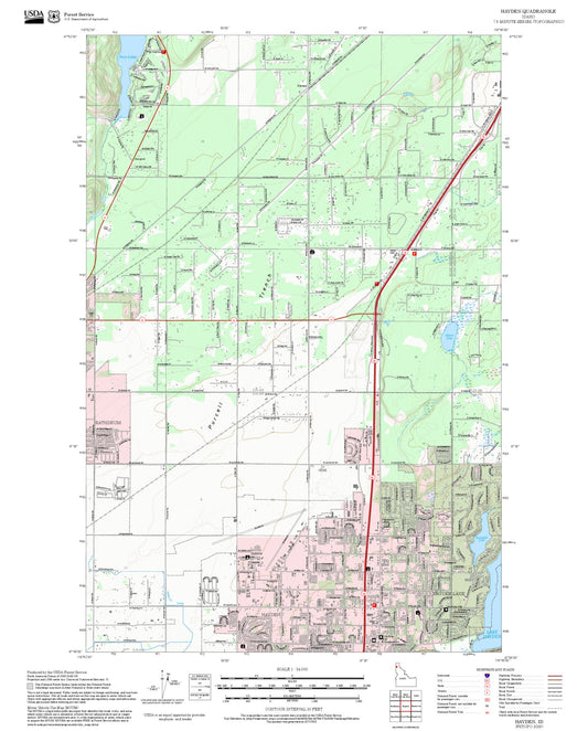 2025 Forest Service Topo Map of Hayden Idaho