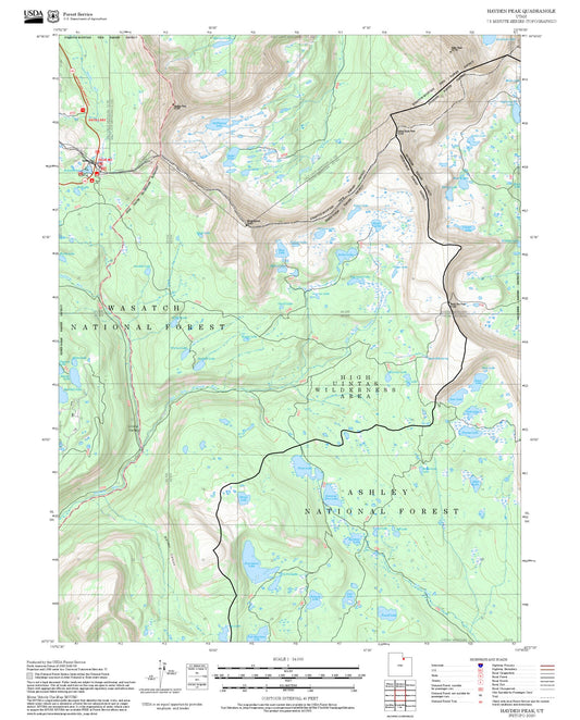 2025 Forest Service Topo Map of Hayden Peak Utah