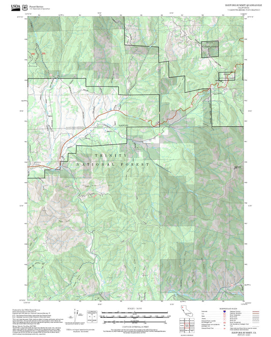 2025 Forest Service Topo Map of Hayfork Summit California