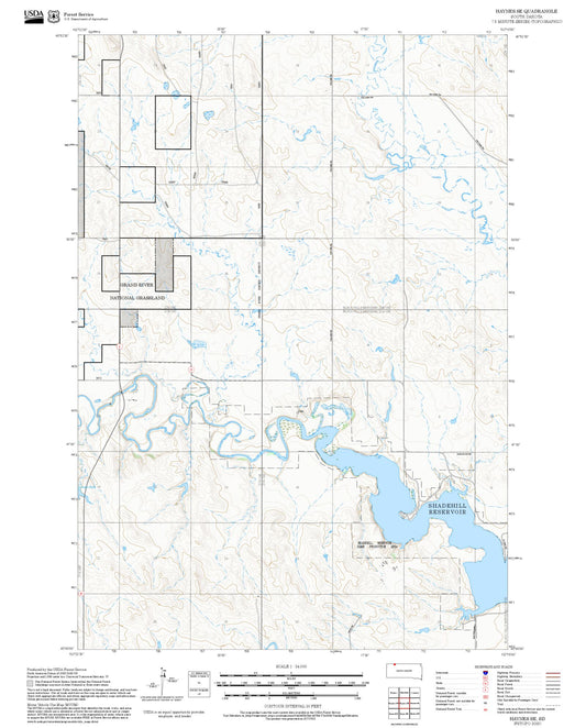 2025 Forest Service Topo Map of Haynes SE South Dakota