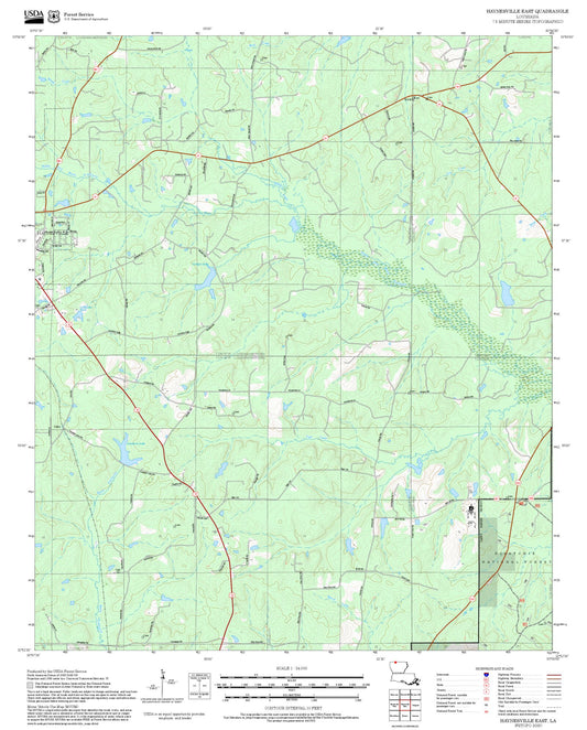 2025 Forest Service Topo Map of Haynesville East Louisiana