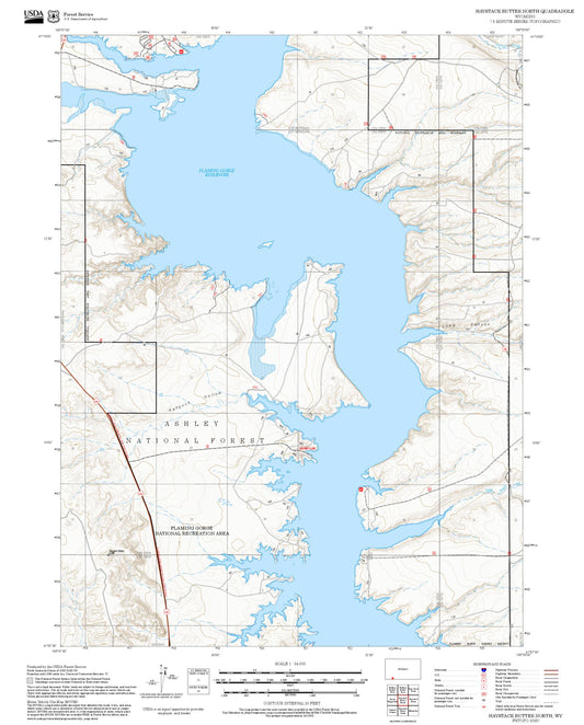2025 Forest Service Topo Map of Haystack Buttes North Wyoming