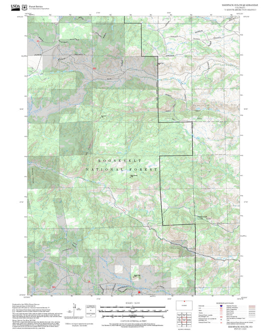 2025 Forest Service Topo Map of Haystack Gulch Colorado