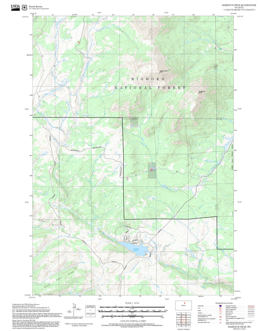 2025 Forest Service Topo Map of Hazelton Peak Wyoming