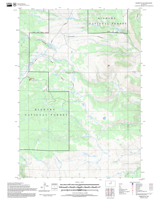 2025 Forest Service Topo Map of Hazelton Wyoming