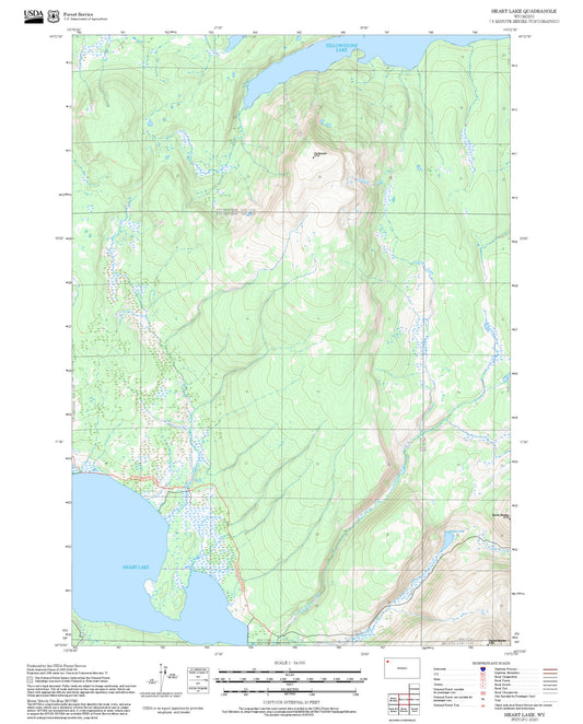 2025 Forest Service Topo Map of Heart Lake Wyoming