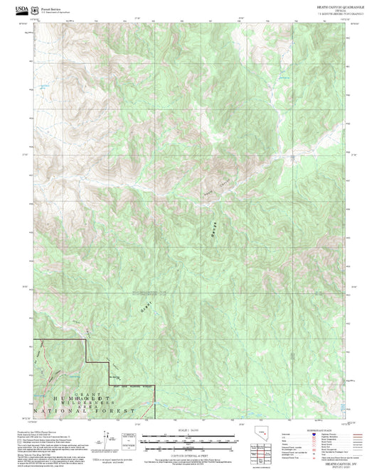 2025 Forest Service Topo Map of Heath Canyon Nevada