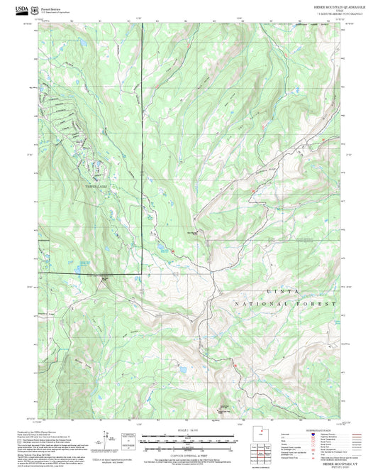 2025 Forest Service Topo Map of Heber Mountain Utah