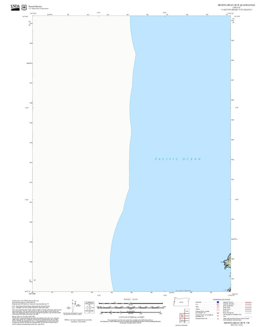 2025 Forest Service Topo Map of Heceta Head OE W Oregon
