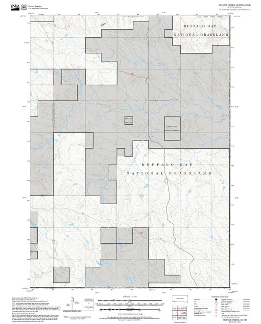 2025 Forest Service Topo Map of Heinne Creek South Dakota