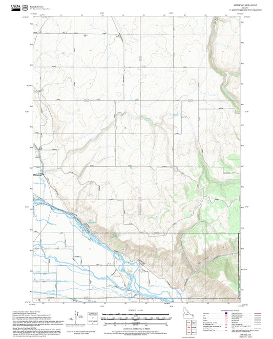 2025 Forest Service Topo Map of Heise Idaho