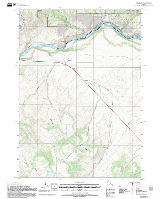 2025 Forest Service Topo Map of Heise SE Idaho
