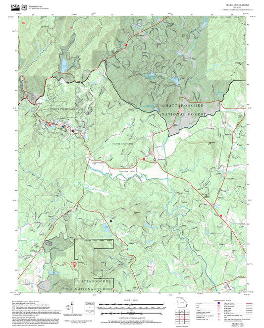 2025 Forest Service Topo Map of Helen Georgia