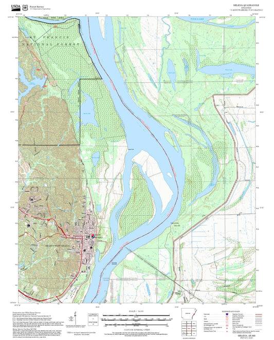 2025 Forest Service Topo Map of Helena Arkansas