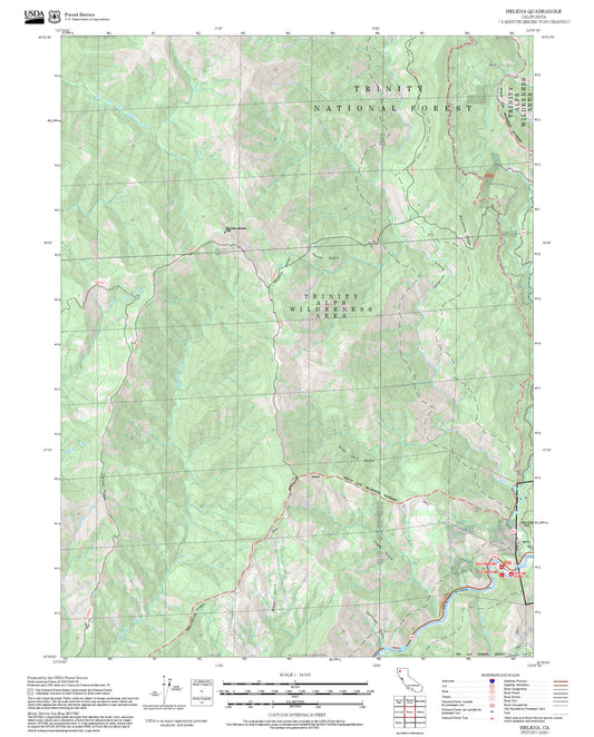 2025 Forest Service Topo Map of Helena California
